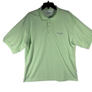 Columbia PFG Polo Shirt Men's Large Green Short Sleeve Performance Fishing Gear